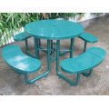 Metal outdoor table and bench picnic table with bench